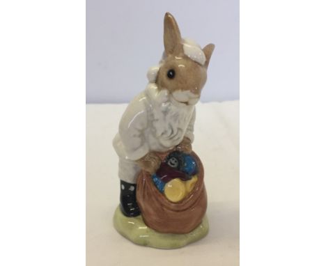 Royal Doulton Bunnykins 'Santa' Not produced for sale’ figure in rare alternative colourway. White cloak, collar and cuffs. B