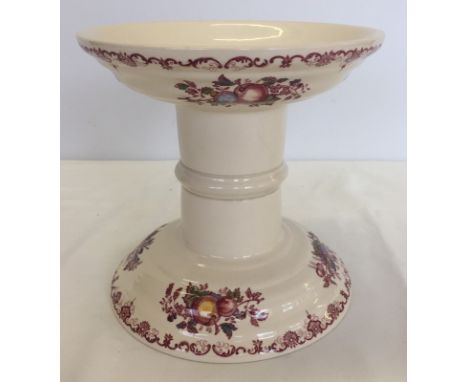A Masons Ironstone ceramic ham stand. With transfer print floral decoration. approx 19cm tall.