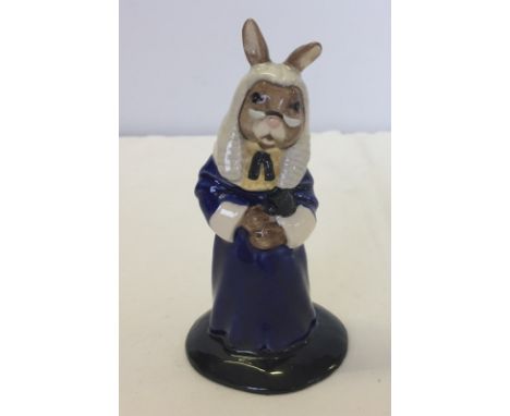 Royal Doulton Bunnykins 'Judge' 'Not produced for sale' figure in rare alternative colourway. Blue cloak. Base bears Royal Do