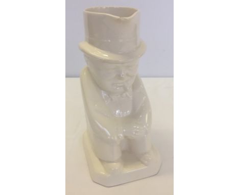 A Copeland Spode Winston Churchill white toby jug. 2 small chips to spout, one under the glaze. Approx. 21.5cm tall.