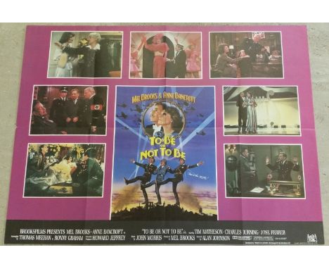 Vintage film quad poster. Mel Brooks's 'To Be or Not To Be', 1983, folded. 100cm x 75cm.