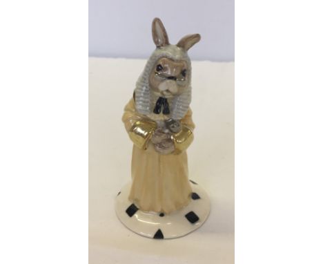 Royal Doulton Bunnykins 'Judge' prototype in rare alternative colourway. Royal Doulton backstamp and 'Prototype' to base. Yel