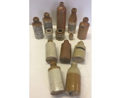 A box of vintage stoneware bottles. To include examples from Essex & Norfolk. 