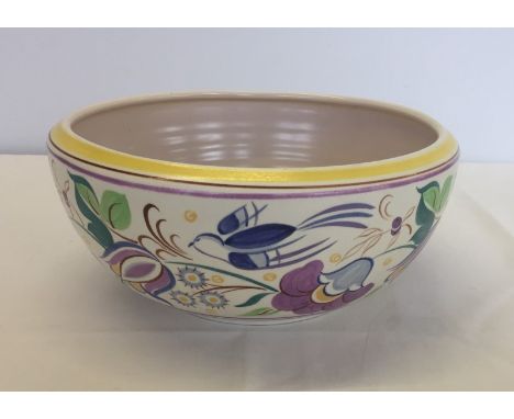 A Poole pottery bowl.  Approx 24cm diameter.