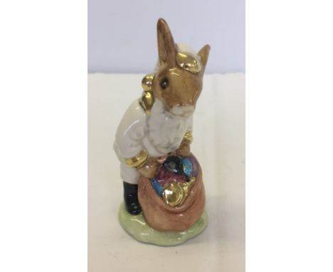 Royal Doulton Bunnykins 'Santa' in rare alternative colourway. White cloak with gold collar & cuffs. Part of the vendor's col