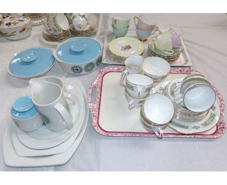 A Royal Grafton 6 setting tea service, 21 pieces approx; a Queen Anne 18 piece tea service; 10 pieces of J & G Meakin "Aztec"