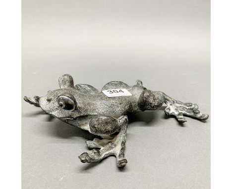 A bronze figure of a frog, L. 25cm.