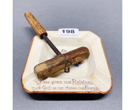 Railway Interest: London, Midland &amp; Southern Railway Hotels corkscrew with a Carlton Ware ashtray.