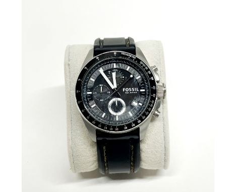 A Fossil Decker chronograph wristwatch, appears to be in working order.
