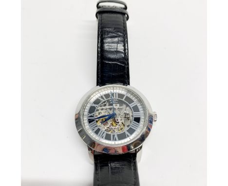 A gent's rotary skeleton automatic wristwatch, appears to be in working order.