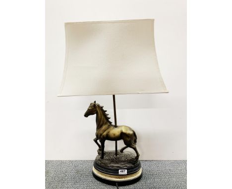 A decorative horse table lamp, H. 72cm.