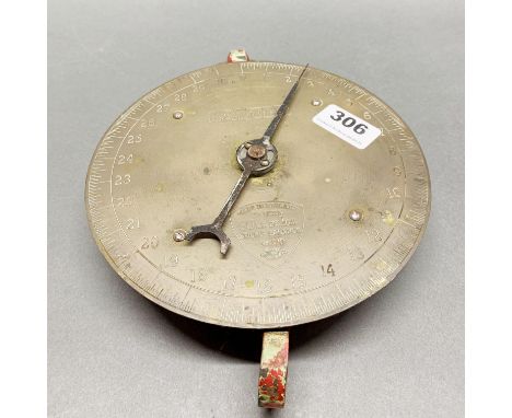 A Salter brass faced sack scale.