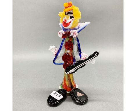 A 1970's Murano glass clown with label, H. 29cm.