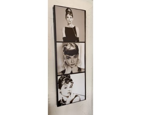 Two  box framed Audrey Hepburn prints playing Holly Golightly from the film Breakfast at Tiffany's 