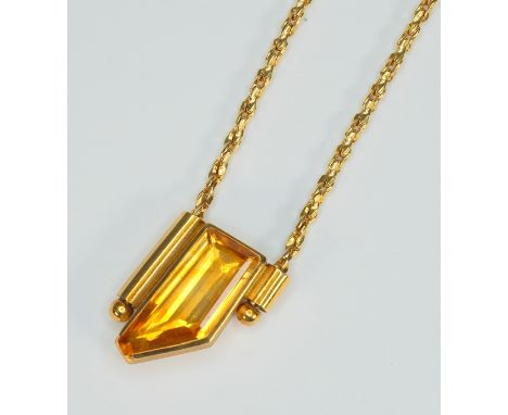 18 K Gelbgold, gestempelt sowie mit Juwelierpunze „Masry“ versehen. Exklusiv gearbeitete Kette, variabel verstellbar, mit ind