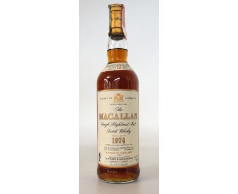 MACALLAN 18YO - 1974
1 bottle.  Macallan 18 Year Old Single Malt Scotch Whisky.  OB.  70cl.  43% abv.  Distilled 1974.  Bottl