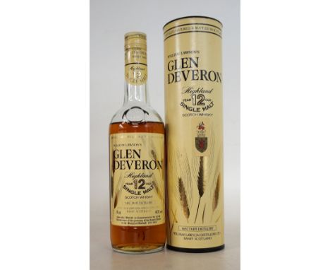 GLEN DEVERON 12 YEAR OLD
1 bottle.  Glen Deveron 12 Year Old Single Malt Scotch Whisky.  OB.  75cl.  40% abv.  Distilled at t