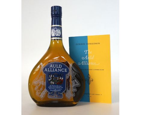 AULD ALLIANCE
An unusual blend of Malt Scotch Whisky with French Armagnac by William Grant & Sons.  70cl.  40% abv.  In origi