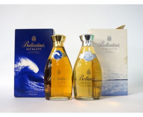 BALLANTINE'S VITALITY & SERENITY
A pair of rare Ballantine's Blended Scotch Whiskies bottled for the Japanese market.  50cl. 