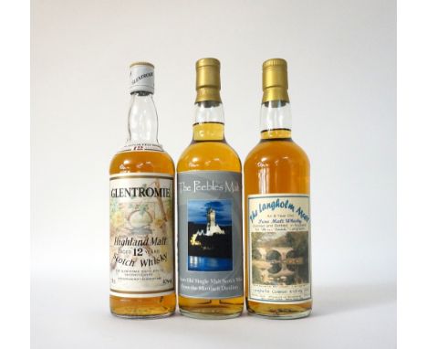 THREE MALT WHISKIES
A selection of three bottles of Malt Whisky, comprising: GLENTROMIE 12 YEAR OLD.  75cl.  40% abv.  An exp