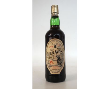 GLEN AVON 15YO - SESTANTE IMPORT
A bottle of Glen Avon 15 year old Single Malt Scotch Whisky bottled by Avonside Whisky Ltd, 