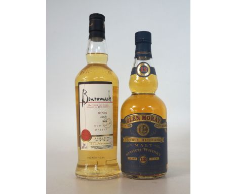 GLEN MORAY & BENROMACH
GLEN MORAY - ELGIN CLASSIC 12 YEAR OLD.  Single Malt Scotch Whisky.  70cl.  40% abv.  In original tube
