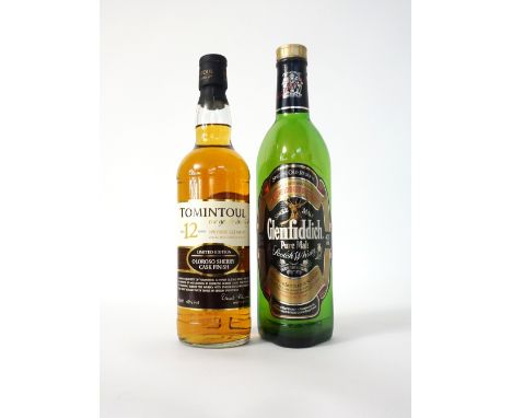 TWO SPEYSIDE MALTS
A pair of Speyside single malt scotch whiskies.  TOMINTOUL 12 YEAR OLD LIMITED EDITION OLOROSO CASK FINISH