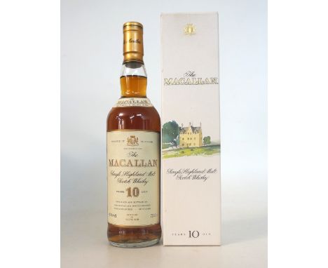 MACALLAN 10 YEAR OLD
A bottling of The Macallan 10 Year Old Single Malt Scotch Whisky.  700ml.  40% abv.  In original white c