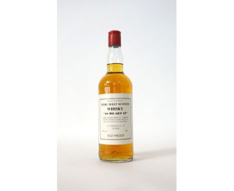 MACALLAN-GLENLIVET "AS WE GET IT"
A bottle of the Macallan-Glenlivet single malt scotch whisky bottled "As We Get It" at cask