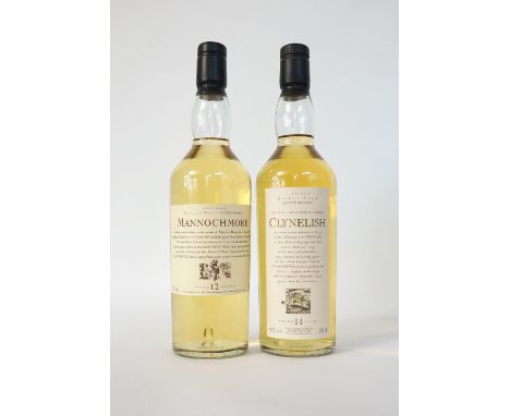 MANNOCHMORE & CLYNELISH
Two bottles from the popular Flora & Fauna range.  CLYNELISH 14 YEAR OLD single malt scotch whisky.  
