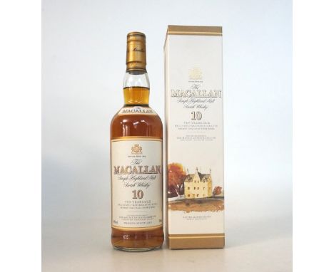 MACALLAN 10 YEAR OLD
A bottling of The Macallan 10 Year Old Single Malt Scotch Whisky.  700ml.  40% abv.  In original carton 
