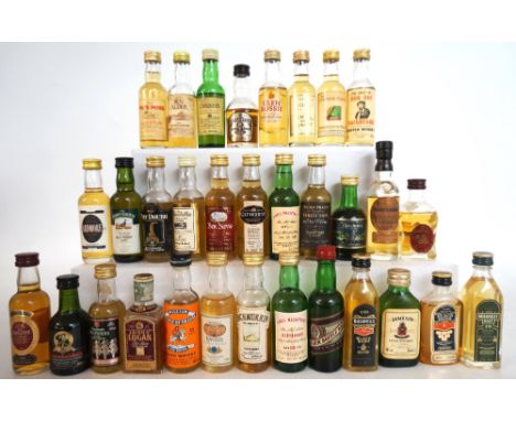 A LARGE SELECTION OF MINIATURES
A collection of miniature bottles including; SINGLETON 1975 Boxed (40% abv);  GLEN SCOTIA (40