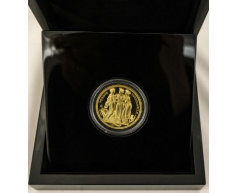 UNITED KINGDOM. ST. HELENA. Elizabeth II, 1952-. Gold 5 pounds, 2021. East India Company. Proof. Commissioned and produced by