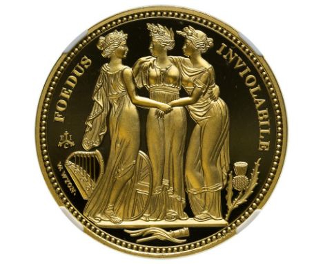 UNITED KINGDOM. ST. HELENA. Elizabeth II, 1952-. Gold 5 pounds, 2021. East India Company. Proof. Commissioned and produced by