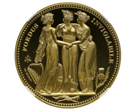 UNITED KINGDOM. ST. HELENA. Elizabeth II, 1952-. Gold 5 pounds, 2021. East India Company. Proof. Commissioned and produced by