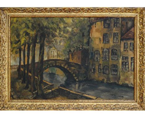M* Tilman(19th Century)Riverside Mill,signed lower right,oil on canvas,36 x 53cms, framed.