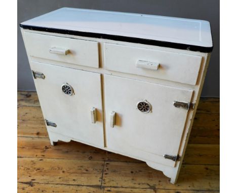 ENAMEL TOP UTILITY CUPBOARD 