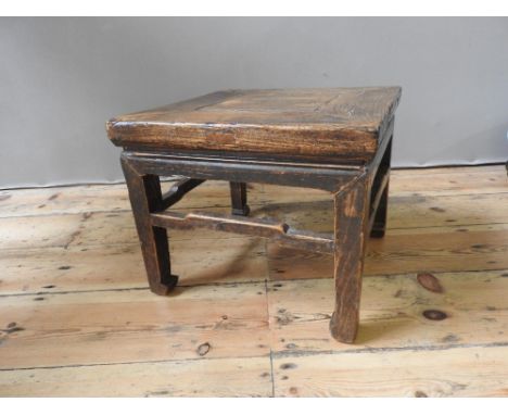 CHINESE ELM LOW STOOL QING DYNASTY, 19TH CENTURY 30cm high, 37.5cm wide 