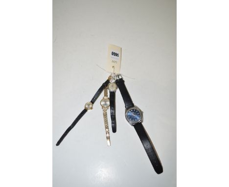 An Omega De Ville wristwatch, on 9ct. gold strap; together with a Timex; a Rotary; and a Herald wristwatch.