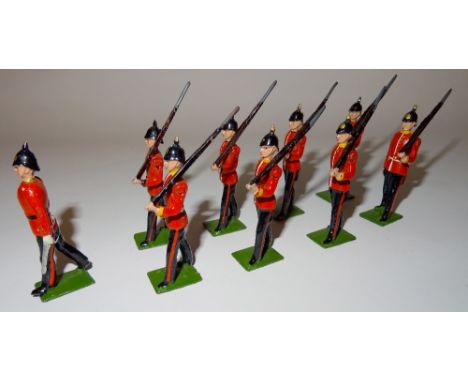 Britains UNUSUAL set of Infantry of the Line at the slope BAYONETS FIXED comprising four Middlesex Regiment and four Royal Su