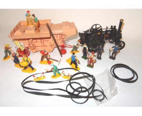 G & M Originals Marshall Thrashing Machine and Agricultural Traction Engine with Farm figures in original boxes, and a few ad