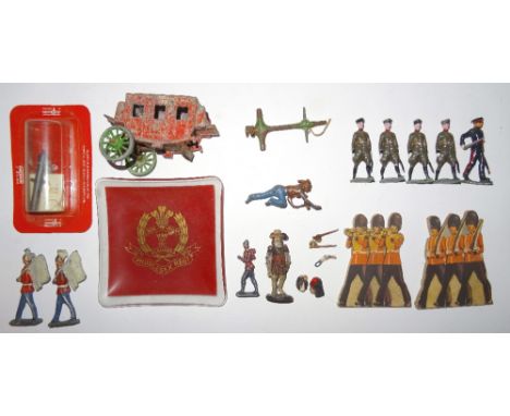 Assorted mostly unpainted figures American War of Independence, Cowboys and Indians, American Civil War, WWII Germans, Airfix