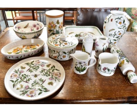 A COLLECTION OF PORTMEIRION CERAMICS  including rolling pin, serving dishes, storage jars, vase etc.