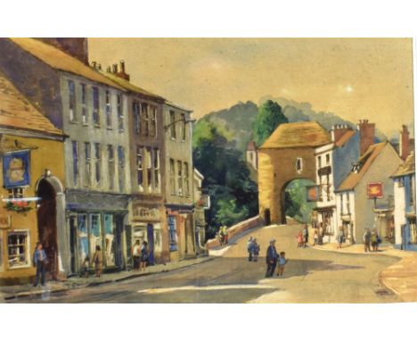 ATTRIBUTED NEIL CROMPTON HAIGH (1919-2001) 'Old Gate, Monmouth' Watercolour Titled to mount, labelled and inscribed verso 32.