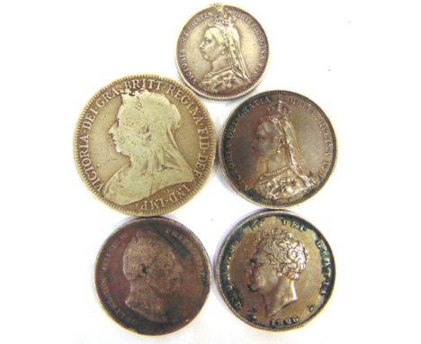 COINS - GREAT BRITAIN, ASSORTED SILVER comprising a George IV (1820-1830) shilling, 1826, third reverse; William IV (1830-183