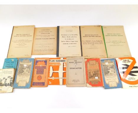 Railway interest. A small collection of British Railways instruction manuals from 1964, 1965, and others, and various cloth b