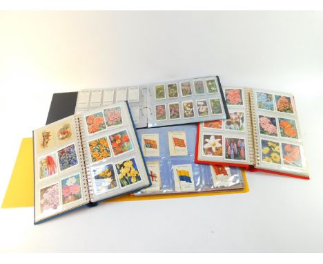 Cigarette cards, large scale, sets and part sets, including Wills's Famous British Authors, Butterflies and Moths, Garden Flo