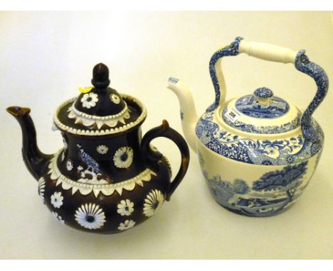 SPODE TEAPOT ( 12") AND ANOTHER TEAPOT (12")