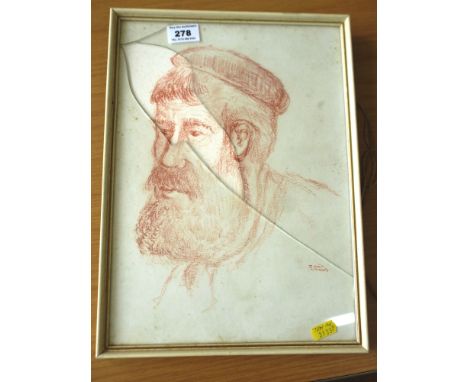 WATERCOLOUR PORTRAIT BY JOAO ALBERTO 13" X 9.5"