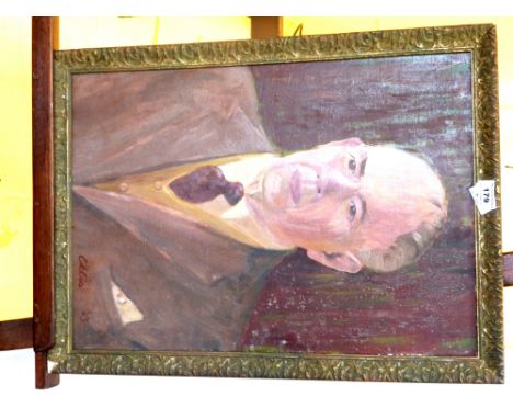 PORTRAIT PAINTING OF A MAN SIGNED ELLIS '63 20" X 14"